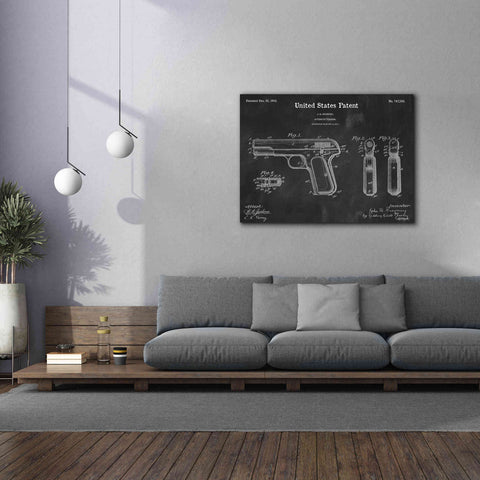 Image of 'Pistol Blueprint Patent Chalkboard,' Canvas Wall Art,54 x 40