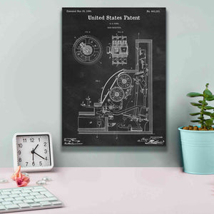 'Cash Register Blueprint Patent Chalkboard,' Canvas Wall Art,12 x 16