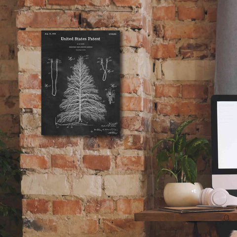 Image of 'Artificial Christmas Tree Blueprint Patent Chalkboard,' Canvas Wall Art,12 x 16