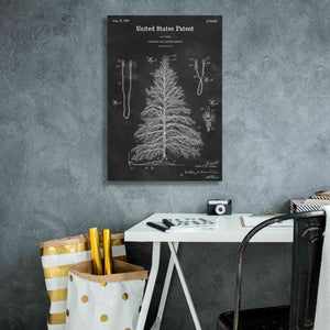 'Artificial Christmas Tree Blueprint Patent Chalkboard,' Canvas Wall Art,18 x 26