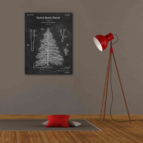 Image of 'Artificial Christmas Tree Blueprint Patent Chalkboard,' Canvas Wall Art,26 x 34