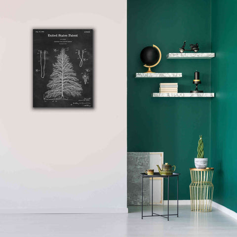 Image of 'Artificial Christmas Tree Blueprint Patent Chalkboard,' Canvas Wall Art,26 x 34