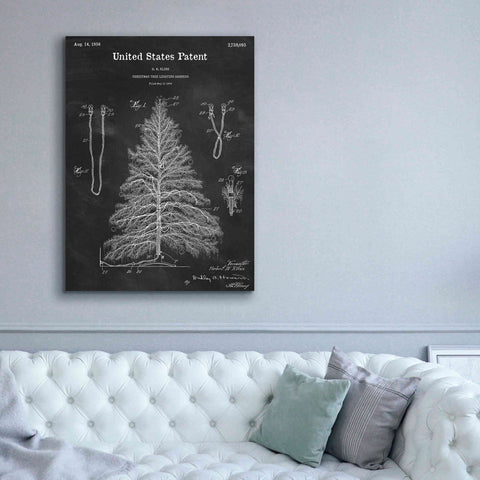 Image of 'Artificial Christmas Tree Blueprint Patent Chalkboard,' Canvas Wall Art,40 x 54