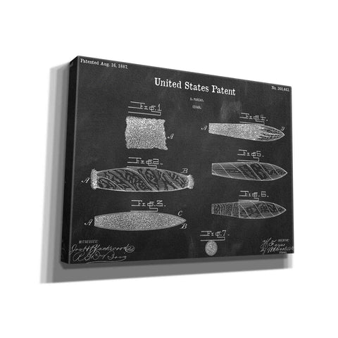 Image of 'Cigar Blueprint Patent Chalkboard,' Canvas Wall Art,16x12x1.1x0,26x18x1.1x0,34x26x1.74x0,54x40x1.74x0