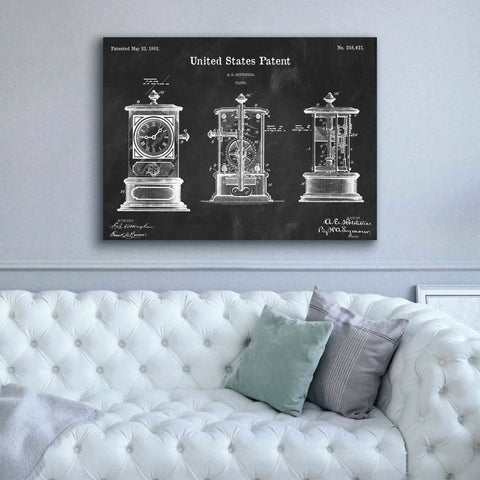 Image of 'Clock Blueprint Patent Chalkboard,' Canvas Wall Art,54 x 40