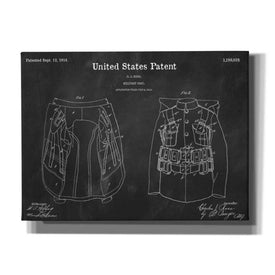 'Military Coat Blueprint Patent Chalkboard,' Canvas Wall Art,16x12x1.1x0,26x18x1.1x0,34x26x1.74x0,54x40x1.74x0
