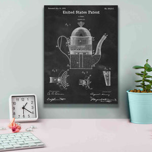 'Coffee Pot Blueprint Patent Chalkboard,' Canvas Wall Art,12 x 16