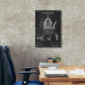 'Coffee Pot Blueprint Patent Chalkboard,' Canvas Wall Art,18 x 26