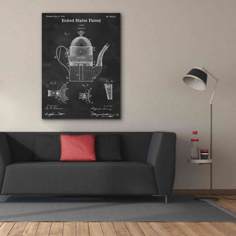 Image of 'Coffee Pot Blueprint Patent Chalkboard,' Canvas Wall Art,40 x 54