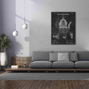 'Coffee Pot Blueprint Patent Chalkboard,' Canvas Wall Art,40 x 54