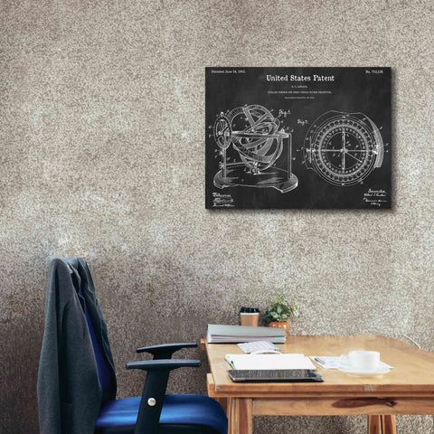 Image of 'Stellar Compass Blueprint Patent Chalkboard,' Canvas Wall Art,34 x 26