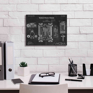 'Tubular Machine Blueprint Patent Chalkboard,' Canvas Wall Art,16 x 12