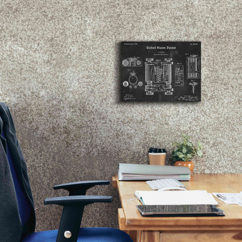 Image of 'Tubular Machine Blueprint Patent Chalkboard,' Canvas Wall Art,16 x 12
