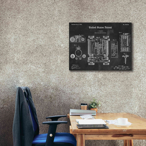 Image of 'Tubular Machine Blueprint Patent Chalkboard,' Canvas Wall Art,34 x 26