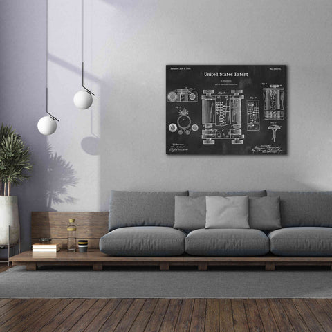 Image of 'Tubular Machine Blueprint Patent Chalkboard,' Canvas Wall Art,54 x 40