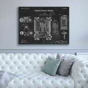 'Tubular Machine Blueprint Patent Chalkboard,' Canvas Wall Art,54 x 40