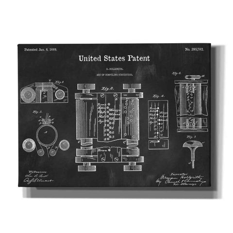 Image of 'Tubular Machine Blueprint Patent Chalkboard,' Canvas Wall Art,16x12x1.1x0,26x18x1.1x0,34x26x1.74x0,54x40x1.74x0