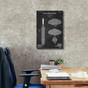 'Cricket Bat Blueprint Patent Chalkboard,' Canvas Wall Art,18 x 26