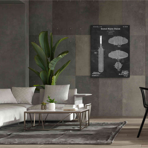 Image of 'Cricket Bat Blueprint Patent Chalkboard,' Canvas Wall Art,40 x 54