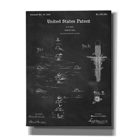 'Croquet Blueprint Patent Chalkboard,' Canvas Wall Art,12x16x1.1x0,18x26x1.1x0,26x34x1.74x0,40x54x1.74x0