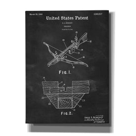'Crossbow Blueprint Patent Chalkboard,' Canvas Wall Art,12x16x1.1x0,18x26x1.1x0,26x34x1.74x0,40x54x1.74x0