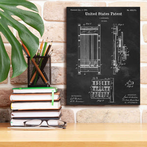 'Cue Rack Blueprint Patent Chalkboard,' Canvas Wall Art,12 x 16