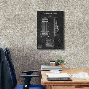'Cue Rack Blueprint Patent Chalkboard,' Canvas Wall Art,18 x 26