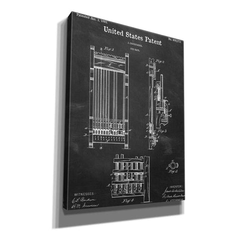 Image of 'Cue Rack Blueprint Patent Chalkboard,' Canvas Wall Art,12x16x1.1x0,18x26x1.1x0,26x34x1.74x0,40x54x1.74x0