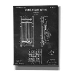 'Cue Rack Blueprint Patent Chalkboard,' Canvas Wall Art,12x16x1.1x0,18x26x1.1x0,26x34x1.74x0,40x54x1.74x0