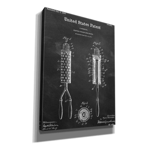 Image of 'Curling Iron Blueprint Patent Chalkboard,' Canvas Wall Art,12x16x1.1x0,18x26x1.1x0,26x34x1.74x0,40x54x1.74x0
