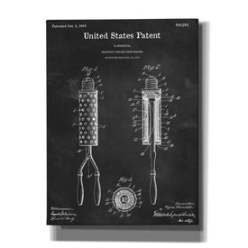 'Curling Iron Blueprint Patent Chalkboard,' Canvas Wall Art,12x16x1.1x0,18x26x1.1x0,26x34x1.74x0,40x54x1.74x0