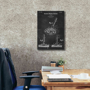 'Curling Broom Blueprint Patent Chalkboard,' Canvas Wall Art,18 x 26