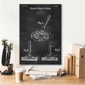 'Curling Broom Blueprint Patent Chalkboard,' Canvas Wall Art,18 x 26