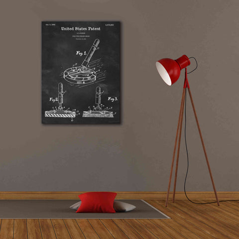 Image of 'Curling Broom Blueprint Patent Chalkboard,' Canvas Wall Art,26 x 34