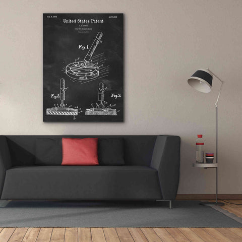 Image of 'Curling Broom Blueprint Patent Chalkboard,' Canvas Wall Art,40 x 54