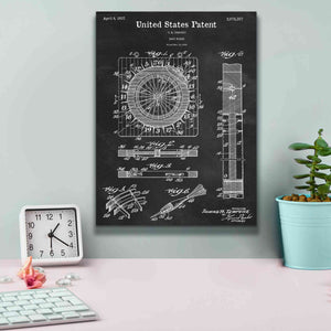 'Darts Game Blueprint Patent Chalkboard,' Canvas Wall Art,12 x 16