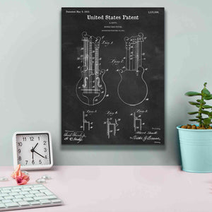 'Double Bass Guitar Blueprint Patent Chalkboard,' Canvas Wall Art,12 x 16