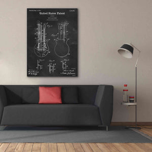 'Double Bass Guitar Blueprint Patent Chalkboard,' Canvas Wall Art,40 x 54