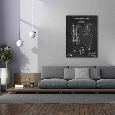 Image of 'Double Bass Guitar Blueprint Patent Chalkboard,' Canvas Wall Art,40 x 54