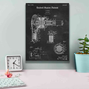 'Hair Dryer Blueprint Patent Chalkboard,' Canvas Wall Art,12 x 16