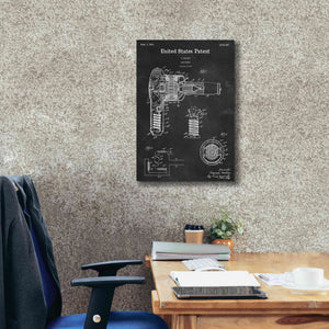 'Hair Dryer Blueprint Patent Chalkboard,' Canvas Wall Art,18 x 26