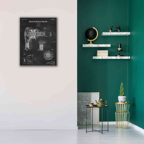 Image of 'Hair Dryer Blueprint Patent Chalkboard,' Canvas Wall Art,26 x 34