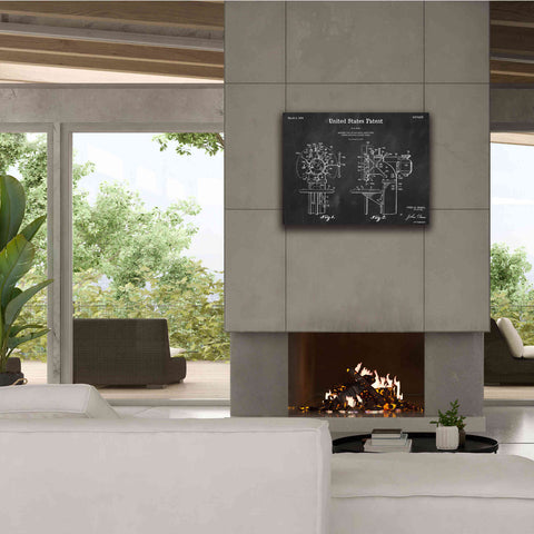 Image of 'Drill Press Blueprint Patent Chalkboard,' Canvas Wall Art,34 x 26