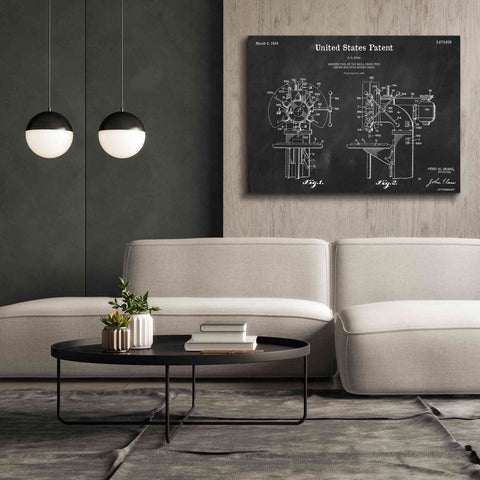 Image of 'Drill Press Blueprint Patent Chalkboard,' Canvas Wall Art,54 x 40