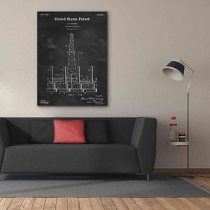 'Drilling Rig Blueprint Patent Chalkboard,' Canvas Wall Art,40 x 54