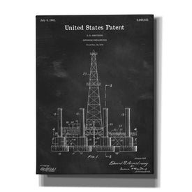 'Drilling Rig Blueprint Patent Chalkboard,' Canvas Wall Art,12x16x1.1x0,18x26x1.1x0,26x34x1.74x0,40x54x1.74x0