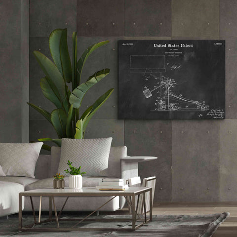 Image of 'Drum Beating Mechanism Blueprint Patent Chalkboard,' Canvas Wall Art,54 x 40