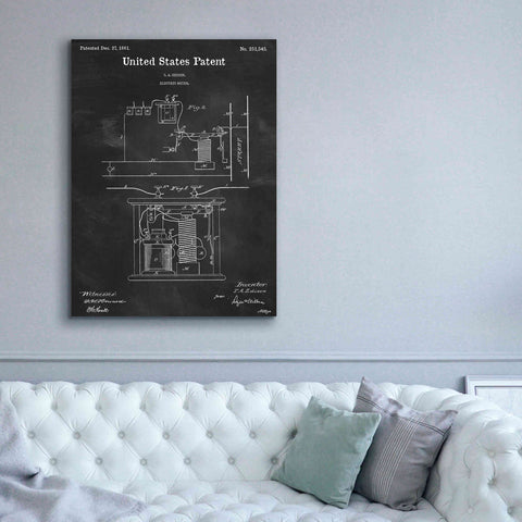 Image of 'Edison Electric Meter Blueprint Patent Chalkboard,' Canvas Wall Art,40 x 54