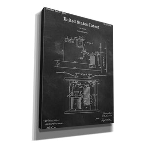 'Edison Electric Meter Blueprint Patent Chalkboard,' Canvas Wall Art,12x16x1.1x0,18x26x1.1x0,26x34x1.74x0,40x54x1.74x0