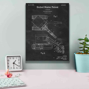 'Pull Shovel Excavator Blueprint Patent Chalkboard,' Canvas Wall Art,12 x 16